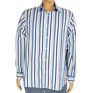 Mens Michael Kors Large Striped Long Sleeve Shirt 100% Cotton Button Down EUC